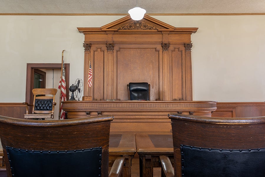 A vintage courtroom
